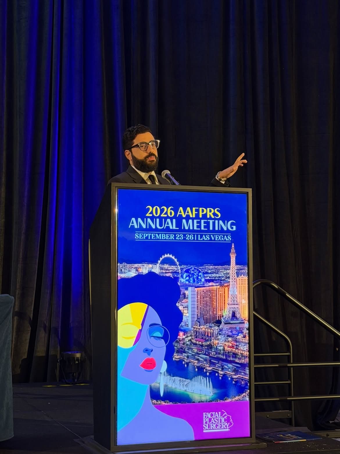 Dr. Samir Ghoraba presenting at the 2026 AAFPRS Annual Meeting in Las Vegas